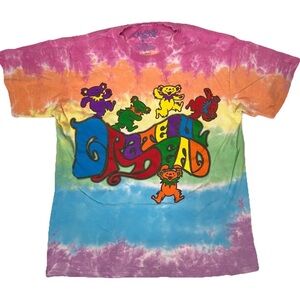 Grateful Dead Liquid Blue T-Shirt Womens Sz Small Tie-Dye Dancing Bears Retro